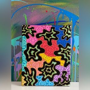 Psychedelic Abstract Acrylic on Canvas Original Rainbow Wall Art